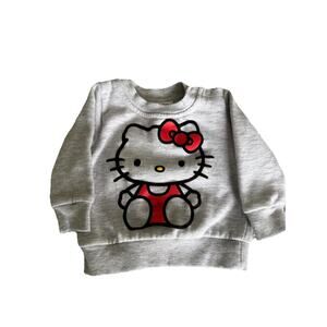 Hello Kitty Gray Cotton Snap Neck Baby Sweatshirt Size 6 Months